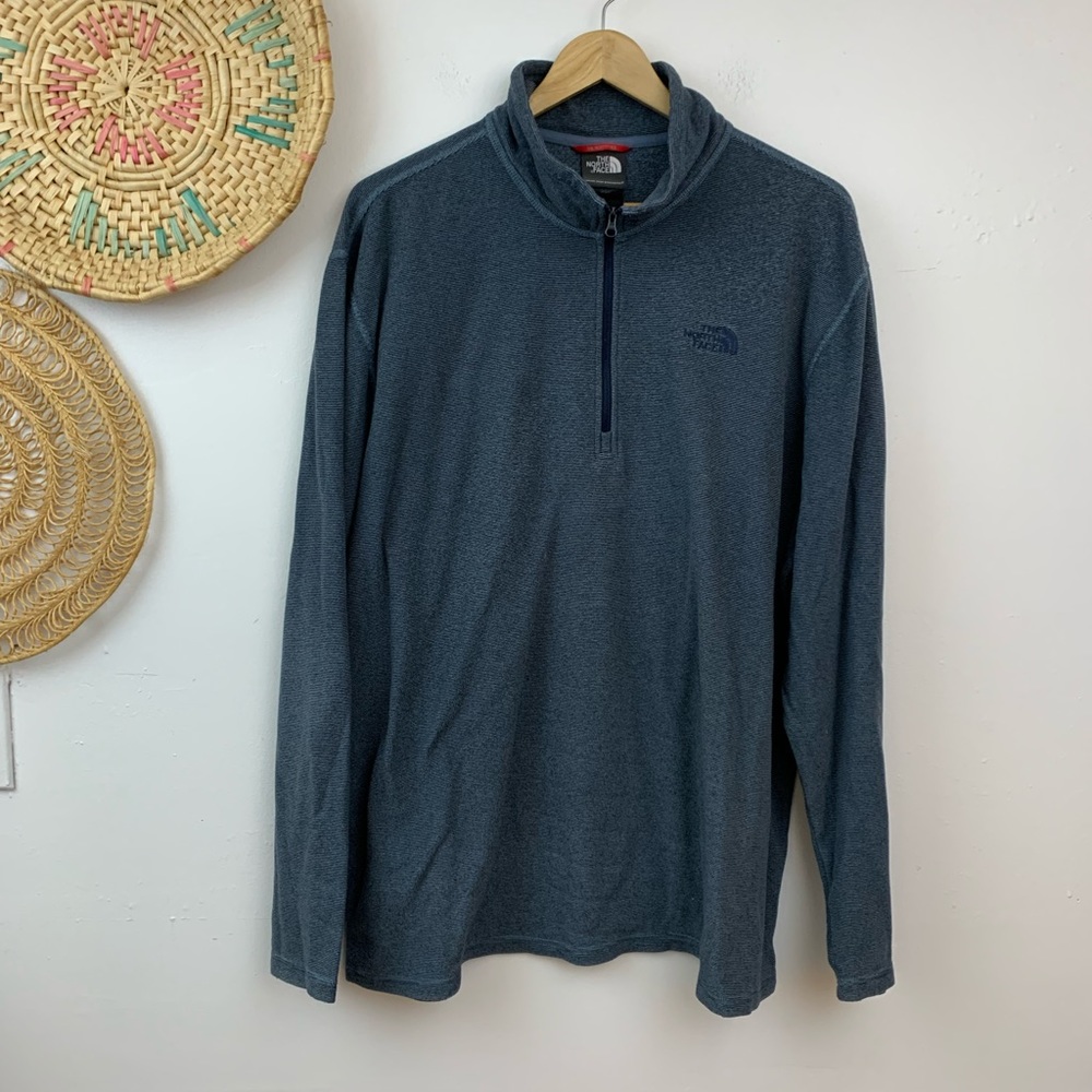The North Face Men's Quarter-Zip Fleece Pullover - Charcoal Blue